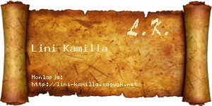Lini Kamilla névjegykártya